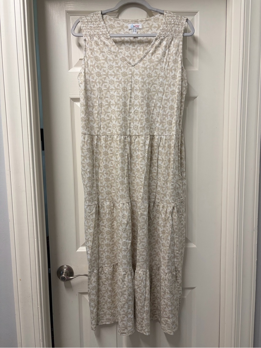 Denim&Co Cream Floral Midi Dress